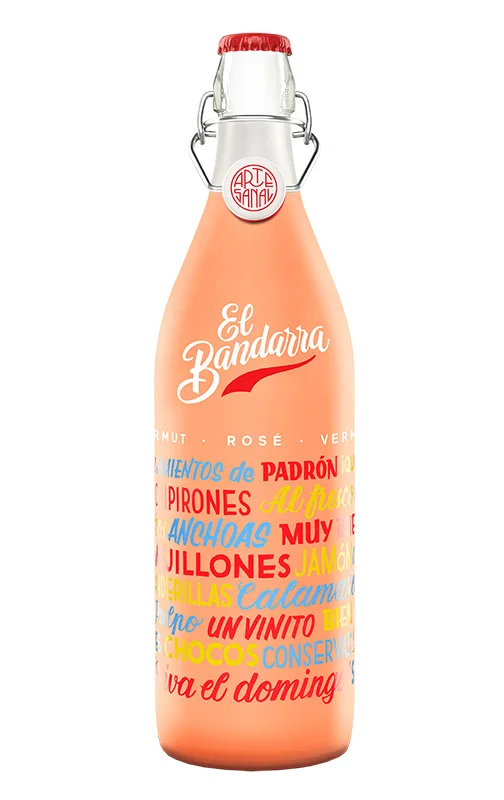 El Bandarra Rosé, botella de vermut rosado